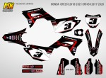Наклейки на кроссовый мотоцикл Honda CRF-250 2018, 2019, 2020, 2021 CRF-450 2017, 2018, 2019, 2020 Dark HRC | MX Graphics мото-графика