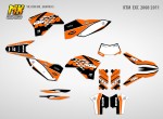 Наклейки на кросс-эндуро мотоцикл KTM EXC 2008, 2009, 2010, 2011 Серия Dark Classic | MX Graphics мото-графика