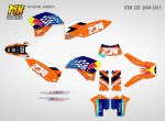 Наклейки на кросс-эндуро мотоцикл KTM EXC 2008, 2009, 2010, 2011 Серия GoPro | MX Graphics мото-графика