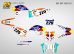 Наклейки на кросс-эндуро мотоцикл KTM EXC 2008, 2009, 2010, 2011 Серия GoPro BULL | MX Graphics мото-графика