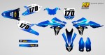 Наклейки на кроссовый мотоцикл Yamaha YZ450F 2014, 2015, 2016, 2017 и YZ250F 2014, 2015, 2016, 2017, 2018. Серия White MuscleMilk | MX Graphics мото-графика
