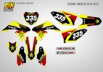 Наклейки на кроссовый мотоцикл Suzuki RMZ250 2010, 2011, 2012, 2013, 2014, 2015, 2016, 2017, 2018 Серия RockStar | MX Graphics мото-графика