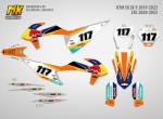 Наклейки на эндуро и кроссовый мотоцикл KTM SX-SXF 2019, 2020, 2021, 2022 EXC 2020, 2021, 2022, 2023. Серия Lettenbichler | MX Graphics мото-графика