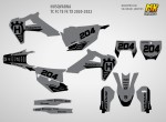 Наклейки на эндуро-кросс мотоцикл Husqvarna TC FC TE FE TX 2020, 2021, 2022. Серия Gray Fill | MX Graphics мото-графика
