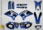 Наклейки на эндуро мотоцикл Yamaha WR 450F-250F 2003, 2004 Blue Oneal | MX Graphics мото-графика