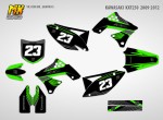 Наклейки на мотоцикл Kawasaki KX250F 2009, 2010, 2011, 2012. Серия Gray Lines | MX Graphics мото-графика