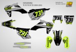 Наклейки на мотоцикл Husqvarna TE FE TX 2020, 2021, 2022, 2023 TC FC 2019, 2020, 2021, 2022 Light Gray Neon | MX Graphics мото-графика