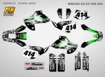 Наклейки на мотоцикл эндуро Kawasaki KLX 250 1998, 1999, 2000, 2001, 2002, 2003, 2004. Серия Gray Pixel | MX Graphics мото-графика