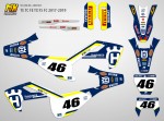 Наклейки на мотоцикл Husqvarna TE TC FE TX FS FC 2017, 2018, 2019 Blue Classic | MX Graphics мото-графика