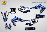 Наклейки на кроссовый мотоцикл Yamaha YZ450F 2010, 2011, 2012, 2013 серия Blue Camo | MX Graphics мото-графика
