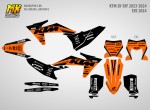 Наклейки на кроссовый и эндуро мотоцикл KTM SX-SXF 2023, 2024, EXC 2024. Серия BRS | MX Graphics мото-графика