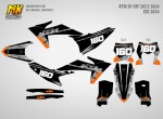 Наклейки на кроссовый и эндуро мотоцикл KTM SX-SXF 2023, 2024, EXC 2024. Серия DarkCamo | MX Graphics мото-графика