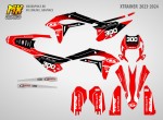 Наклейки на эндуро мотоцикл BETA XTrainer 250 300 2023, 2024. Серия Black Racing | MX Graphics мото-графика