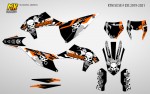 Наклейки на кросс и эндуро мотоцикл KTM SX-SXF 2019, 2020, 2021, 2022 EXC 2020, 2021, 2022, 2023 GrenzGaenger Orange Gray | MX Graphics мото-графика