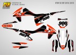 Наклейки на кроссовый мотоцикл KTM SX SXF 2016, 2017, 2018 Серия Orange Neon | MX Graphics мото-графика