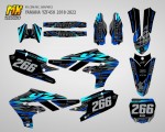 Наклейки на кроссовый мотоцикл Yamaha YZ450F 2018, 2019, 2020, 2021, 2022 Gray Scratch | MX Graphics мото-графика