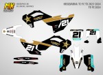 Наклейки на кроссовые и эндуро мотоциклы Husqvarna TC FC TX 2023, 2024 TE FE 2024. Серия Gold RockStar | MX Graphics мото-графика
