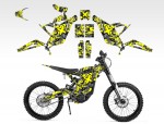 Наклейки Yellow X-Camo на Sur-Ron Light bee X/L1e S | MX Graphics мото-графика