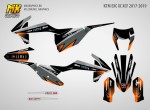 Наклейки на эндуро мотоцикл KTM EXC XC XCF 2017, 2018, 2019. Серия 2Gray | MX Graphics мото-графика