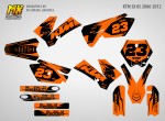 Наклейки на мотоцикл кроссовый KTM SX 85 2006, 2007, 2008, 2009, 2010, 2011, 2012. Серия Orange RedBull | MX Graphics мото-графика