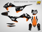 Наклейки на кроссовые мотоциклы KTM SX SXF 2016, 2017, 2018 RedBull Gray | MX Graphics мото-графика
