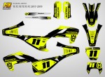 Наклейки на мотоцикл Husqvarna TE FE TX 2017, 2018, 2019, TC FC FS 2017, 2018. Серия Dark HYB | MX Graphics мото-графика