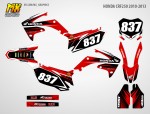 Наклейки на кроссовый мотоцикл Honda CRF 250 2010, 2011, 2012, 2013. Серия Classic Scratches | MX Graphics мото-графика