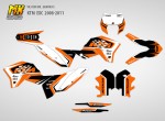 Наклейки на эндуро мотоцикл KTM EXC 2008, 2009, 2010, 2011 Серия HORN | MX Graphics мото-графика