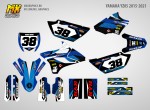 Наклейки на мотоцикл кроссовый Yamaha YZ85 2015, 2016, 2017, 2018, 2019, 2020, 2021. Серия Tyshen Lines | MX Graphics мото-графика