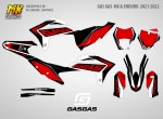 Наклейки на мотоцикл Gas-Gas EC EX MC 2021, 2022, 2023. Серия Dark Racing | MX Graphics мото-графика