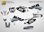 Наклейки на мотоцикл кроссовый Yamaha YZ450F 2010, 2011, 2012, 2013. Серия Oneal BW | MX Graphics мото-графика