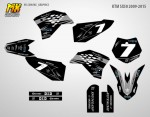 Наклейки на кроссовый мотоцикл KTM SX 50 2009, 2010, 2011, 2012, 2013, 2014, 2015. Серия BW Gray | MX Graphics мото-графика