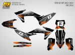 Наклейки на кроссовый и эндуро мотоцикл KTM SX-SXF 2023, 2024, EXC 2024. Серия 2Gray | MX Graphics мото-графика