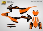 Наклейки на кроссовый мотоцикл KTM SX SXF 2016, 2017, 2018 Серия OEM Orange | MX Graphics мото-графика