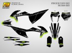 Наклейки на эндуро и кроссовый мотоцикл KTM SX-SXF 2019, 2020, 2021, 2022 EXC 2020, 2021, 2022, 2023. Серия DarkCamo | MX Graphics мото-графика