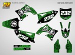 Наклейки для мотокросса на мотоцикл Kawasaki KX450F 2009, 2010, 2011. Серия Metal Mulisha | MX Graphics мото-графика