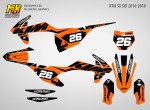 Наклейки на кроссовый мотоцикл KTM SX SXF 2016, 2017, 2018 Серия Holeshot Orange | MX Graphics мото-графика
