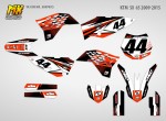 Наклейки на кроссовый мотоцикл KTM SX 65 2009, 2010, 2011, 2012, 2013, 2014, 2015. Серия Orange Neon | MX Graphics мото-графика
