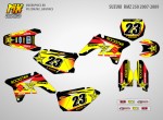 Наклейки на мотоцикл Suzuki RMZ 250 2007, 2008, 2009. Серия RockStar Yellow | MX Graphics мото-графика