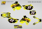 Наклейки на мотоцикл Suzuki RMX 250S 1996, 1997, 1998, 1999, 2000, 2001. Серия Oneal | MX Graphics мото-графика