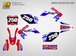 Наклейки на кроссовый мотоцикл Honda CRF 250 R 2006, 2007, 2008, 2009. Серия HRC Racing | MX Graphics мото-графика