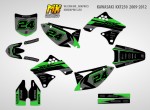 Наклейки на мотоцикл Kawasaki KX250F 2009, 2010, 2011, 2012. Серия Neo Gray | MX Graphics мото-графика