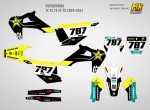 Наклейки на мотоцикл Husqvarna TC FC TE FE TX 2020, 2021, 2022 RockStar Black Classic | MX Graphics мото-графика