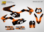 Наклейки на кроссовый мотоцикл KTM SX 85 2013, 2014, 2015, 2016, 2017. Серия OrangeBull | MX Graphics мото-графика