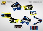 Наклейки на мотоцикл Suzuki RMX 250 1996, 1997, 1998, 1999, 2000, 2001. Серия Blue Sky | MX Graphics мото-графика