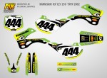 Наклейки на мотоцикл Kawasaki KX-125 KX-250 1999, 2000, 2001, 2002. Серия GoldenTyre | MX Graphics мото-графика