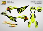 Наклейки на эндуро и кроссовый мотоцикл KTM SX-SXF 2019, 2020, 2021, 2022 EXC 2020, 2021, 2022, 2023. Серия Neon RedBull | MX Graphics мото-графика