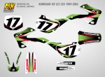Наклейки на мотоцикл Kawasaki KX-125 KX-250 1999, 2000, 2001, 2002. Серия Flash | MX Graphics мото-графика