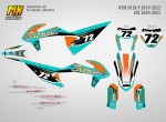 Наклейки на эндуро и кроссовый мотоцикл KTM SX-SXF 2019, 2020, 2021, 2022 EXC 2020, 2021, 2022, 2023. Серия G-Extreme | MX Graphics мото-графика