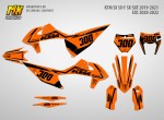 Наклейки на кроссовый и эндуро мотоцикл KTM SX-SXF 2019, 2020, 2021, 2022 EXC 2020, 2021, 2022, 2023. Серия Orange Monster | MX Graphics мото-графика
